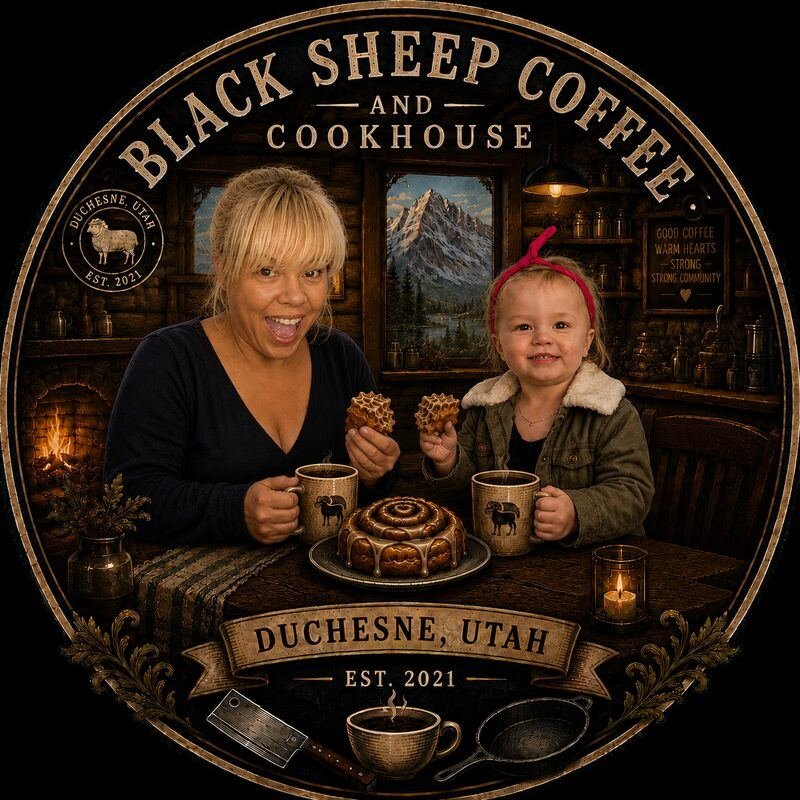 Illustrated Black Sheep Coffee label artwork