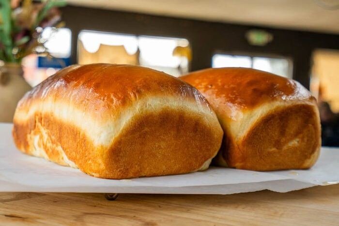 Fresh baked bread loaves