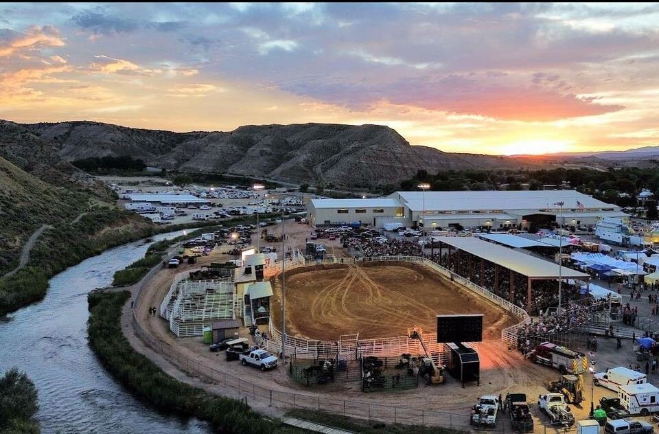 Duchesne County Fairgrounds at sunset